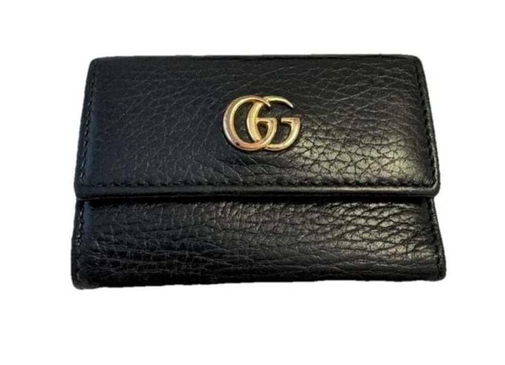 Gucci GG Marmont Black Leather Key Case
